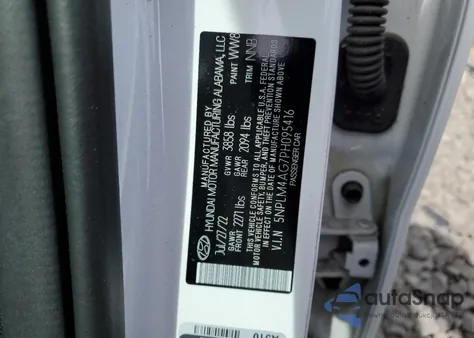 2023 Hyundai Elantra Sel z USA, uszkodzony, nr VIN 5NPLM4AG7PH095416